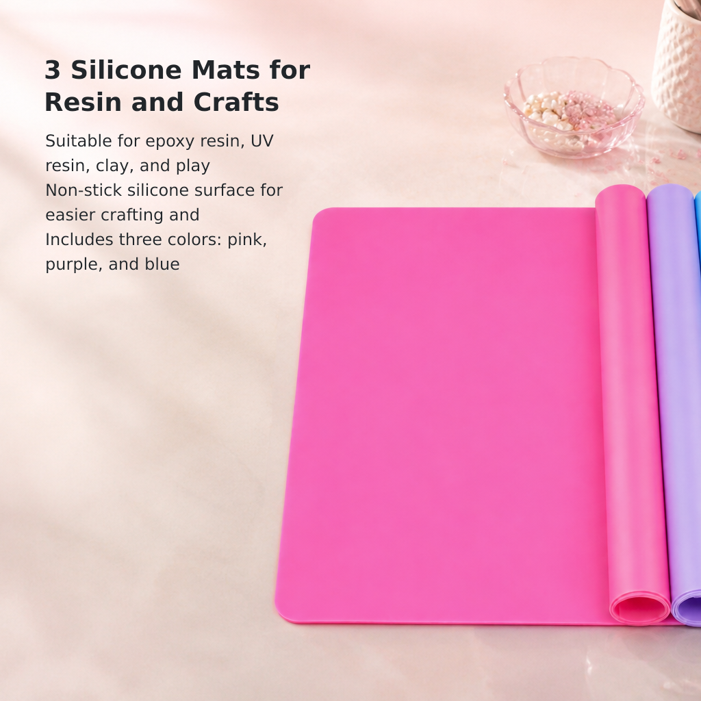 3-Piece Nonstick Silicone Craft Mat Set